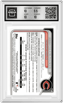 Adam Serwinowski from the 2024 Bowman Chrome set graded by Arena Club and given an overall grade of 10.