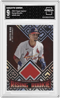 Masyn Winn from the 2024 Topps Update set graded by Arena Club and given an overall grade of 9.
