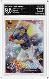 Wyatt Langford from the 2024 Topps Update set graded by Arena Club and given an overall grade of 9.5.