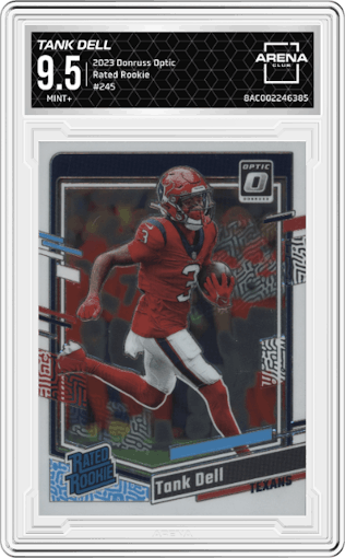Tank Dell from the 2023 Donruss Optic set graded by Arena Club and given an overall grade of 9.5.