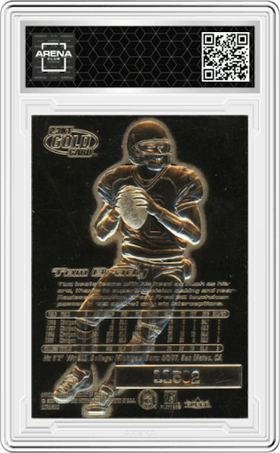 Tom Brady from the 2000 Bleachers Tom Brady 23K set graded by Arena Club.