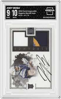 Joey Bosa from the 2016 Panini Impeccable  set graded by Arena Club and given an overall grade of 9.
