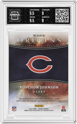Roschon Johnson from the 2023 Panini Origins set graded by Arena Club and given an overall grade of 9.5.