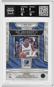 GG Jackson II from the 2023-24 Panini Spectra set featuring a Astral parallel graded by Arena Club and given an overall grade of 9.5.