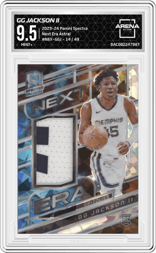 GG Jackson II from the 2023-24 Panini Spectra set featuring a Astral parallel graded by Arena Club and given an overall grade of 9.5.