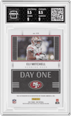 Eli Mitchell from the 2022 Panini One set featuring a Black parallel graded by Arena Club and given an overall grade of 9.