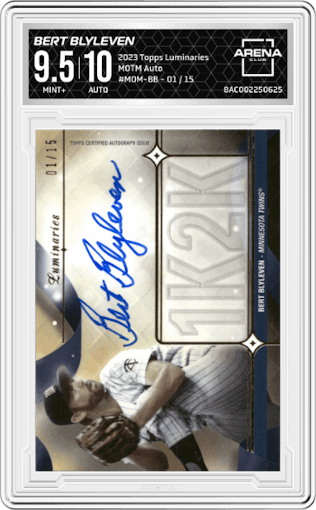 Bert Blyleven from the 2023 Topps Luminaries set graded by Arena Club and given an overall grade of 9.5.
