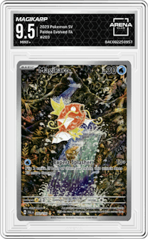 Magikarp from the 2023 Pokemon SV set graded by Arena Club and given an overall grade of 9.5.
