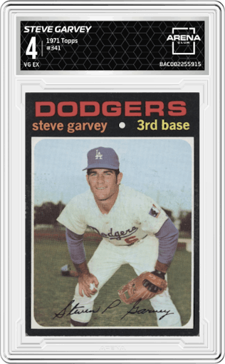 Steve Garvey from the 1971 Topps set graded by Arena Club and given an overall grade of 4.