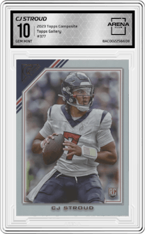 CJ Stroud from the 2023 Topps Composite set graded by Arena Club and given an overall grade of 10.