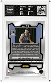 GG Jackson II from the 2023-24 Panini Prizm set featuring a Pink Ice parallel graded by Arena Club and given an overall grade of 9.5.