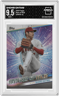 Shohei Ohtani from the 2024 Topps  set graded by Arena Club and given an overall grade of 9.5.