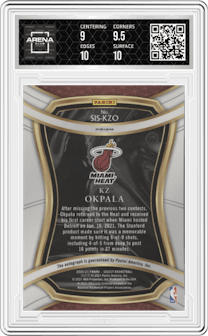 KZ Okpala from the 2020-21 Panini Select  set graded by Arena Club and given an overall grade of 9.5.
