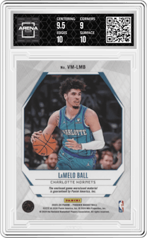 LaMelo Ball from the 2023-24 Panini Phoenix set graded by Arena Club and given an overall grade of 9.5.