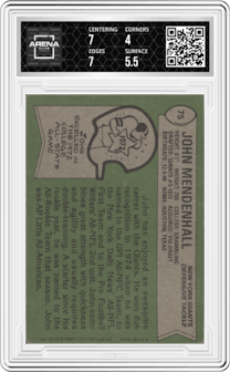 John Mendenhall from the 1978 Topps set graded by Arena Club and given an overall grade of 4.5.