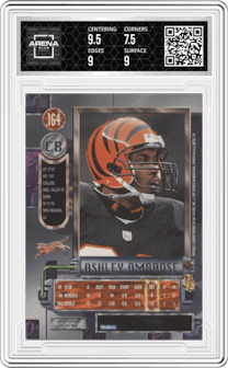 Ashley Ambrose from the 1997 Skybox Metal Universe set graded by Arena Club and given an overall grade of 8.