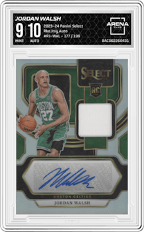 Jordan Walsh from the 2023-24 Panini Select  set graded by Arena Club and given an overall grade of 9.