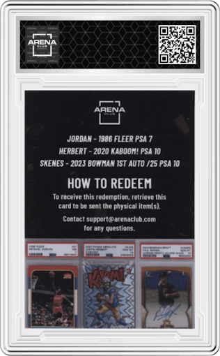 Redemption from the 3x Grails set graded by Arena Club.