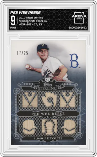 Pee Wee Reese from the 2010 Topps Sterling set graded by Arena Club and given an overall grade of 9.