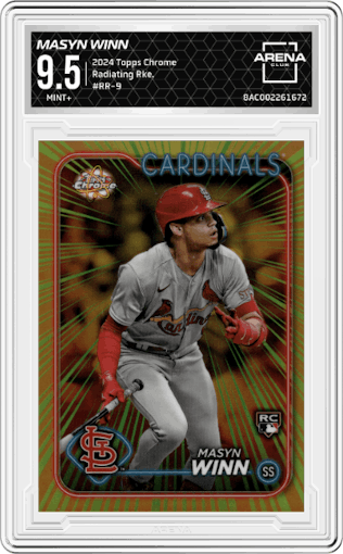 Masyn Winn from the 2024 Topps Chrome set graded by Arena Club and given an overall grade of 9.5.