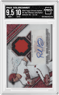 Paul Goldschmidt from the 2015 Topps Chrome Update  set graded by Arena Club and given an overall grade of 9.5.