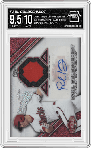 Paul Goldschmidt from the 2015 Topps Chrome Update  set graded by Arena Club and given an overall grade of 9.5.