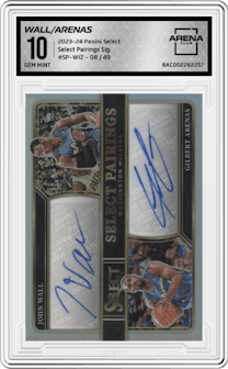 John Wall / Gilbert Arenas from the 2023-24 Panini Select  set graded by Arena Club and given an overall grade of 10.