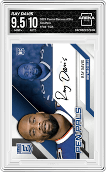 Ray Davis from the 2024 Panini Donruss Elite set graded by Arena Club and given an overall grade of 9.5.