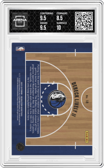 Dereck Lively II from the 2023-24 Panini Revolution set graded by Arena Club and given an overall grade of 9.