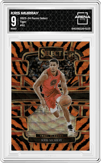 Kris Murray from the 2023-24 Panini Select  set featuring a Tiger parallel graded by Arena Club and given an overall grade of 9.