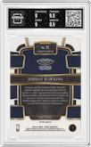 Jordan Hawkins from the 2023-24 Panini Select  set featuring a Tiger parallel graded by Arena Club and given an overall grade of 9.