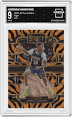 Jordan Hawkins from the 2023-24 Panini Select  set featuring a Tiger parallel graded by Arena Club and given an overall grade of 9.