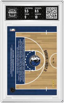 Dereck Lively II from the 2023-24 Panini Revolution set graded by Arena Club and given an overall grade of 9.