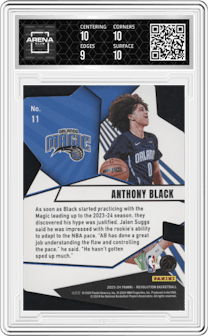 Anthony Black from the 2023-24 Panini Revolution set graded by Arena Club and given an overall grade of 9.5.