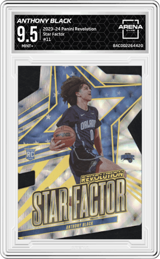 Anthony Black from the 2023-24 Panini Revolution set graded by Arena Club and given an overall grade of 9.5.