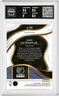 Jaren Jackson Jr. from the 2023-24 Panini Select  set featuring a Tiger parallel graded by Arena Club and given an overall grade of 9.