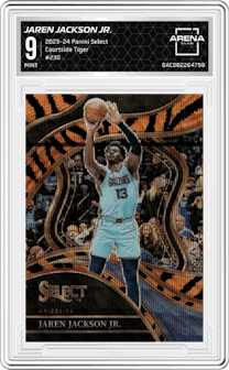 Jaren Jackson Jr. from the 2023-24 Panini Select  set featuring a Tiger parallel graded by Arena Club and given an overall grade of 9.