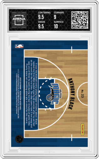 Anthony Black from the 2023-24 Panini Revolution set graded by Arena Club and given an overall grade of 9.5.