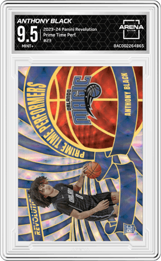 Anthony Black from the 2023-24 Panini Revolution set graded by Arena Club and given an overall grade of 9.5.