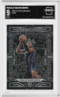 Paolo Banchero from the 2022-23 Panini Obsidian set graded by Arena Club and given an overall grade of 9.