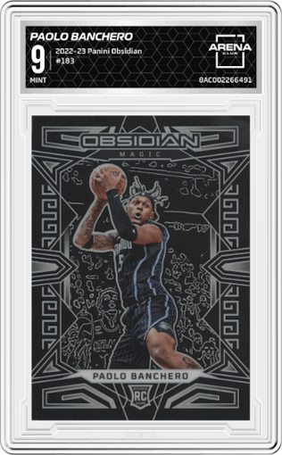 Paolo Banchero from the 2022-23 Panini Obsidian set graded by Arena Club and given an overall grade of 9.