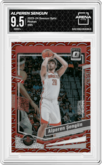 Alperen Sengun from the 2023-24 Donruss Optic set featuring a Photon  parallel graded by Arena Club and given an overall grade of 9.5.