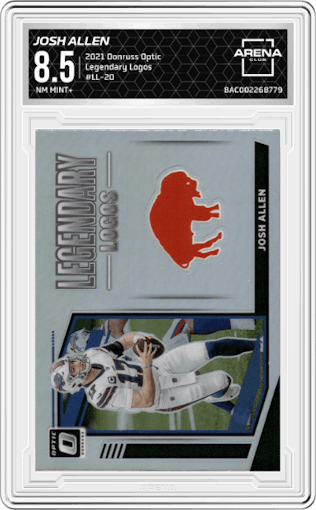 Josh Allen from the 2021 Panini Donruss Optic set graded by Arena Club and given an overall grade of 8.5.