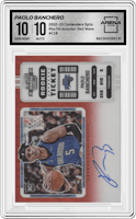 Paolo Banchero from the 2022-23 Panini Contenders Optic set featuring a Red Wave parallel graded by Arena Club and given an overall grade of 10.