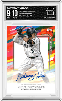 Anthony Volpe from the 2022 Topps Pro Debut set graded by Arena Club and given an overall grade of 9.
