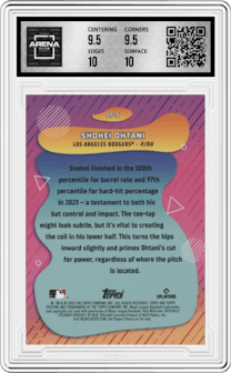 Shohei Ohtani from the 2024 Topps Pristine set graded by Arena Club and given an overall grade of 10.
