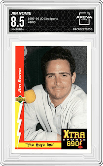 Jim Rome from the 1995-96 UD Xtra Sports set graded by Arena Club and given an overall grade of 8.5.