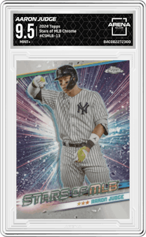 Aaron Judge from the 2024 Topps  set graded by Arena Club and given an overall grade of 9.5.