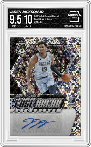 Jaren Jackson Jr. from the 2023-24 Panini Mosaic set graded by Arena Club and given an overall grade of 9.5.