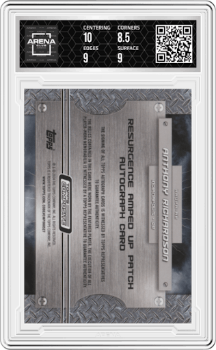 Anthony Richardson from the 2023 Topps Composite set graded by Arena Club and given an overall grade of 9.
